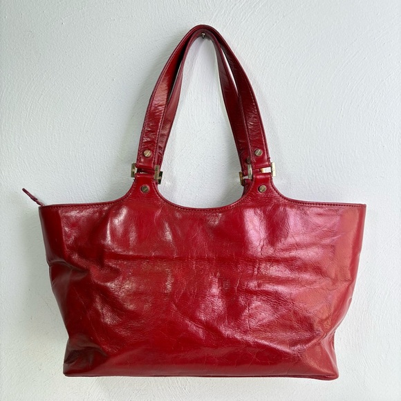 TORY BURCH Glazed Bombe Leather Tote Shoulder Bag - Picture 2 of 16